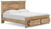 Makidern King Panel Storage Bed - Tan