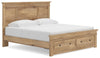 Makidern King Panel Storage Bed - Tan