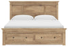 Makidern King Panel Storage Bed - Tan