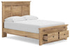 Makidern Full Panel Storage Bed - Tan (PCB1170B23)