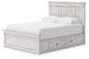 Makidern Queen Panel Storage Bed - Whitewash (PCB1171B7)