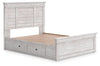 Makidern Queen Panel Storage Bed - Whitewash (PCB1171B7)