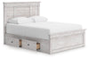 Makidern Queen Panel Storage Bed - Whitewash (PCB1171B7)