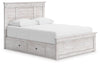 Makidern Queen Panel Storage Bed - Whitewash (PCB1171B7)