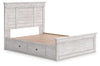 Makidern Queen Panel Storage Bed - Whitewash (PCB1171B16)