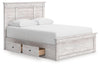 Makidern Queen Panel Storage Bed - Whitewash (PCB1171B16)