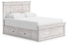Makidern Queen Panel Storage Bed - Whitewash (PCB1171B16)