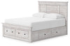 Makidern Queen Panel Storage Bed - Whitewash (PCB1171B10)