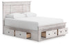 Makidern Queen Panel Storage Bed - Whitewash (PCB1171B10)