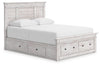 Makidern Queen Panel Storage Bed - Whitewash (PCB1171B10)