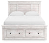 Makidern Queen Panel Storage Bed - Whitewash (PCB1171B10)