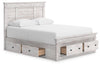 Makidern Queen Panel Storage Bed - Whitewash