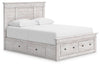 Makidern Queen Panel Storage Bed - Whitewash