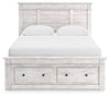Makidern Queen Panel Storage Bed - Whitewash