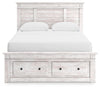 Makidern Queen Panel Storage Bed - Whitewash (PCB1171B4)