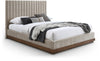 Emmet Chenille Upholstered Bed — Queen / Beige