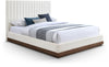 Emmet Chenille Upholstered Bed — Queen / Cream