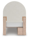 Arloster Twin Upholstered Panel Bed with Storage - Tan/White
