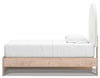 Arloster Twin Upholstered Panel Bed with Storage - Tan/White