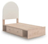 Arloster Twin Upholstered Panel Bed with Storage - Tan/White (PCB1566B6)