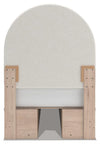 Arloster Twin Upholstered Panel Bed with Storage - Tan/White (PCB1566B6)