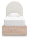 Arloster Twin Upholstered Panel Bed with Storage - Tan/White (PCB1566B6)