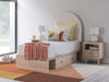 Arloster Twin Upholstered Panel Bed with Storage - Tan/White (PCB1566B6)