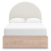 Arloster Full Upholstered Panel Bed with Storage - Tan/White