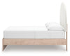 Arloster Full Upholstered Panel Bed with Storage - Tan/White