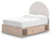 Arloster Full Upholstered Panel Bed with Storage - Tan/White (PCB1566B7)