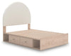 Arloster Full Upholstered Panel Bed with Storage - Tan/White (PCB1566B7)