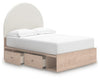 Arloster Full Upholstered Panel Bed with Storage - Tan/White (PCB1566B7)
