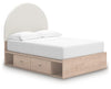 Arloster Full Upholstered Panel Bed with Storage - Tan/White (PCB1566B7)