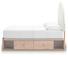 Arloster Full Upholstered Panel Bed with Storage - Tan/White (PCB1566B7)