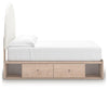 Arloster Full Upholstered Panel Bed with Storage - Tan/White (PCB1566B7)