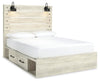 Cambeck Queen Panel Bed with 2 Storage Drawers - Whitewash (B192B17)
