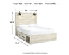 Cambeck Queen Panel Bed with 2 Storage Drawers - Whitewash (B192B17)