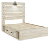 Cambeck Full Panel Bed with 2 Storage Drawers - Whitewash (B192B16)