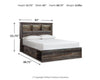 Drystan Queen Bookcase Bed with 2 Storage Drawers - Multi (B211B17)