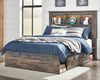 Drystan Full Bookcase Bed with 2 Storage Drawers - Multi