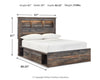 Drystan Full Bookcase Bed with 2 Storage Drawers - Multi