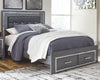 Lodanna Queen Panel Bed with 2 Storage Drawers - Gray