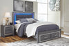 Lodanna Queen Panel Bed with 2 Storage Drawers - Gray