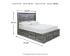 Baystorm Full Panel Bed with 4 Storage Drawers