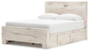 Lawroy Full Panel Bed with Storage - Light Natural