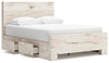 Lawroy Queen Panel Bed with Storage - Light Natural