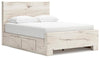 Lawroy Full Panel Bed with Storage - Light Natural