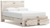 Lawroy Queen Panel Storage Bed - Light Natural