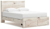 Lawroy Queen Panel Storage Bed - Light Natural