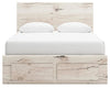 Lawroy Queen Panel Storage Bed - Light Natural